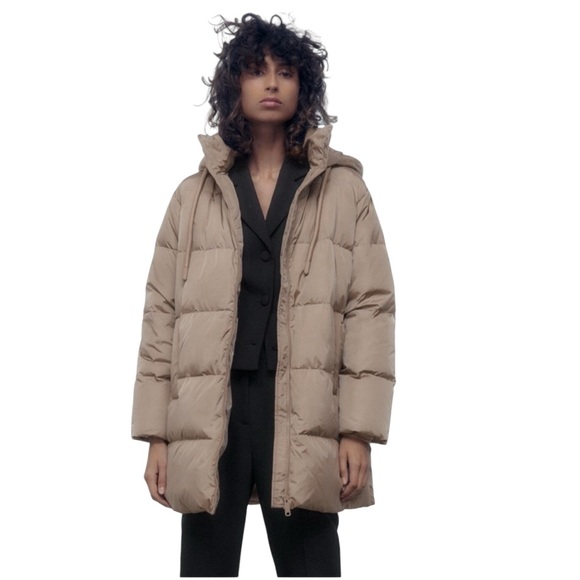 NWT ZARA Water And Wind Protection Hooded Down  Blogger Favorite Coat - Picture 6 of 16
